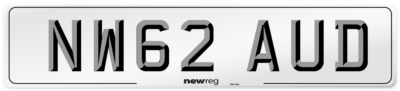 NW62 AUD Number Plate from New Reg